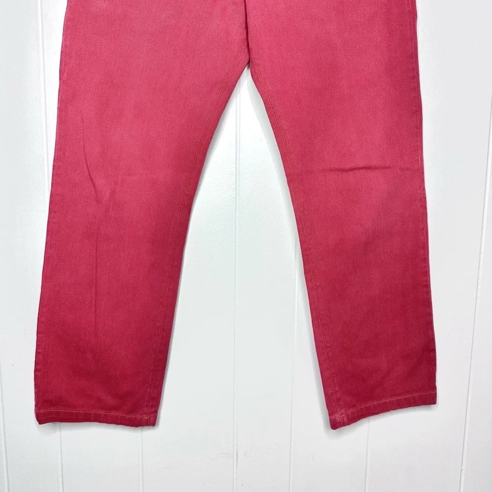PT01 Carnaby’s Denim Red Pink Trentaquattro Button Fly Chino Pants Trousers - Picture 7 of 12